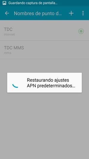 El teléfono se reiniciará con la configuración predeterminada de Internet y MMS
