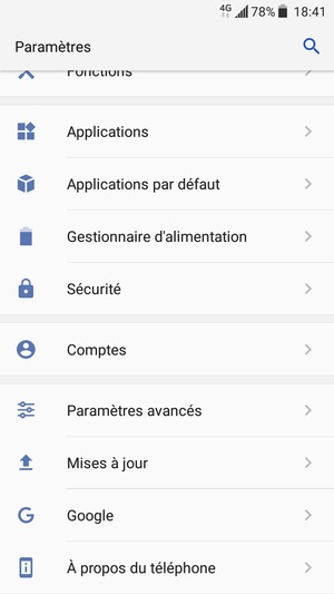 Faites défiler et sélectionnez Sécurité
