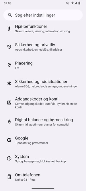 Scroll til og vælg System