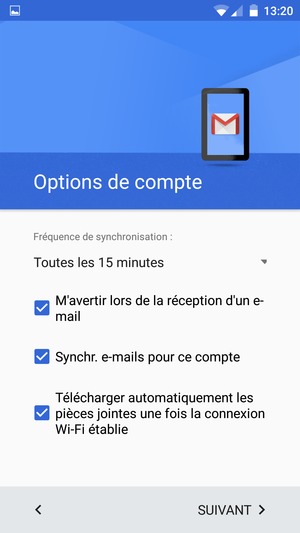 Sélectionnez SUIVANT