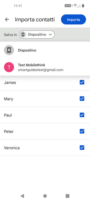 Seleziona il tuo account Google