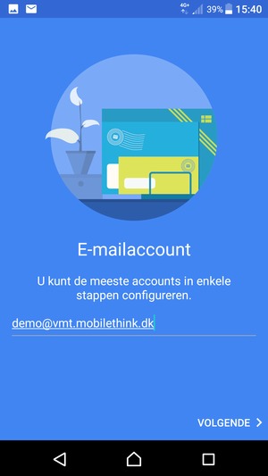 Voer uw e-mailadres in en selecteer VOLGENDE