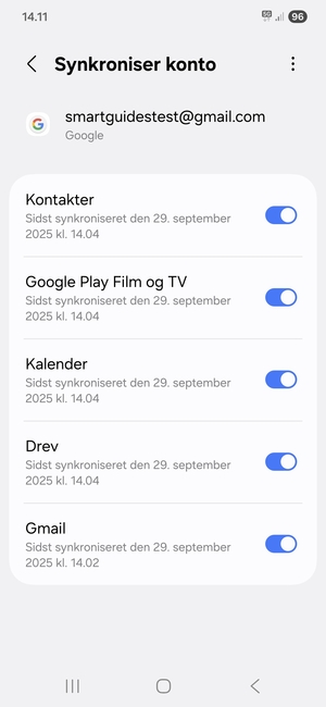 Kontroller at Kontakter er valgt