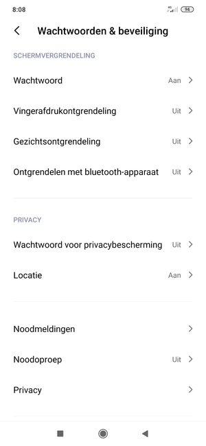 Uw telefoon is nu beveiligd met een schermvergrendeling