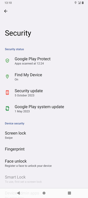 Select Screen lock