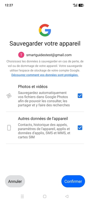 Sélectionnez votre options préférées et sélectionnez Confirmer