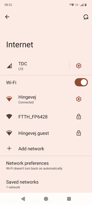 You are now connected to the Wi-Fi network