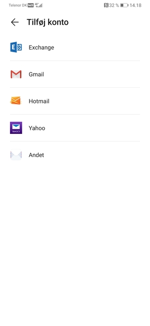 Vælg Hotmail