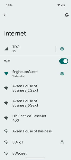 U bent nu verbonden met het WiFi-netwerk