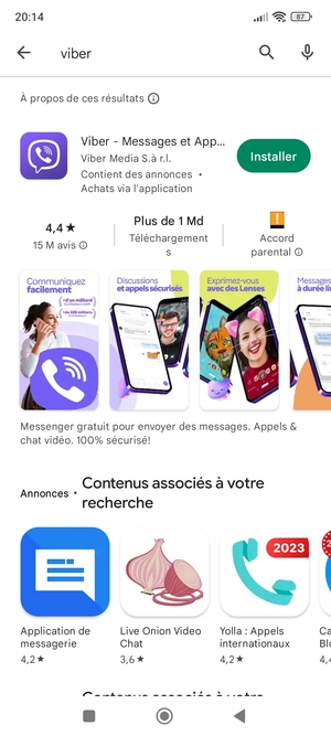 Sélectionnez l'appli