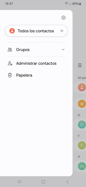 Seleccione Administrar contactos