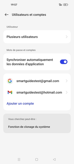 Sélectionnez votre compte Google