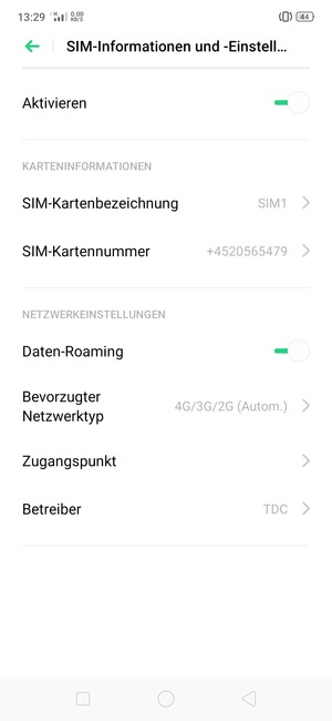 Schalten Sie Daten-Roaming an oder aus