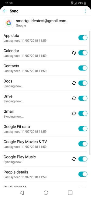 Your information will be synchronised