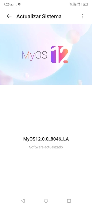 Si su teléfono está actualizado, verá la siguiente pantalla