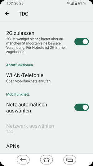 Scrollen Sie und wählen Sie APNs