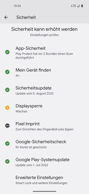 Scrollen Sie und wählen Sie Erweiterte Einstellungen