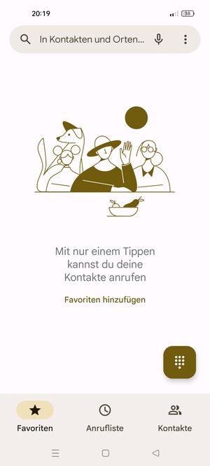 Wählen Sie Tastenfeld