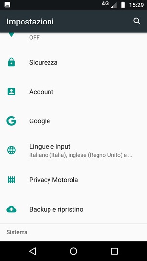 Scorri e seleziona Sicurezza
