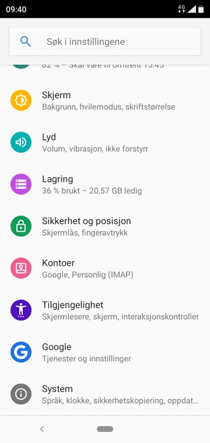 Bla til og velg Sikkerhet og posisjon