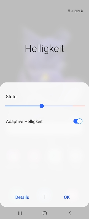 Schalten Sie Adaptive Helligkeit ein und wählen Sie OK