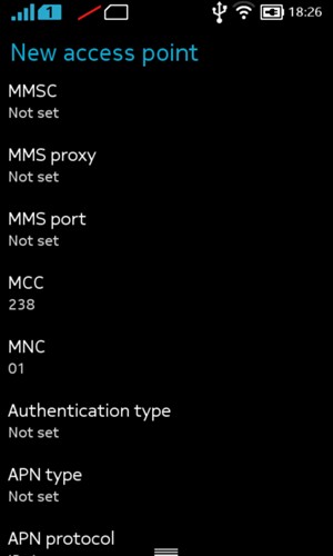 Scroll down and enter MMS information