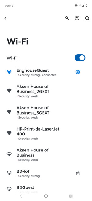 You are now connected to the Wi-Fi network