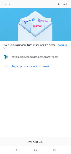 Seleziona VAI A GMAIL