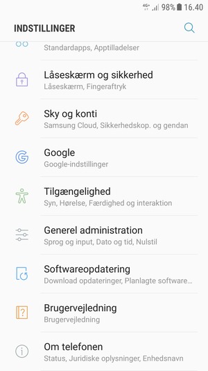 Scroll til og vælg Softwareopdatering