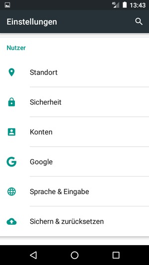 Scrollen Sie und wählen Sie Sicherheit