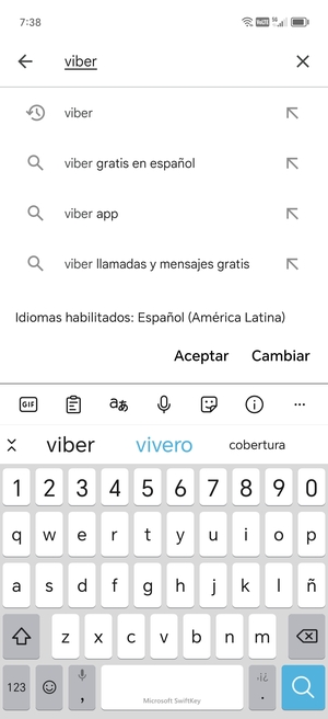 Introduzca el nombre de la aplicación y seleccione Buscar