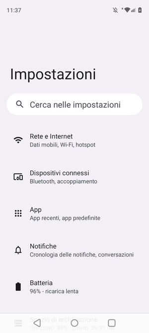 Seleziona Rete e Internet