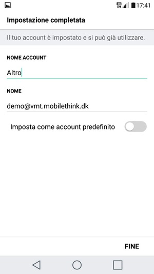 Scegli un nome per il tuo account e inserisci il tuo nome. Seleziona FINE