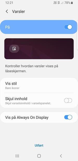 Velg ønsket alternativ og velg Utført