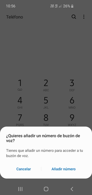 Si el correo de voz no está configurado, seleccione Añadir número