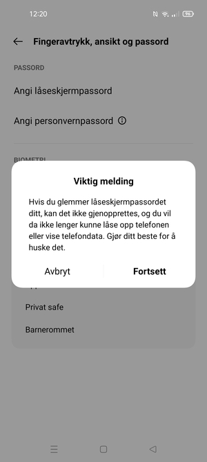 Velg Fortsett