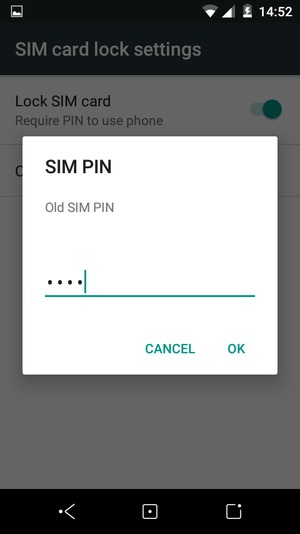 Enter your Old SIM PIN and select OK