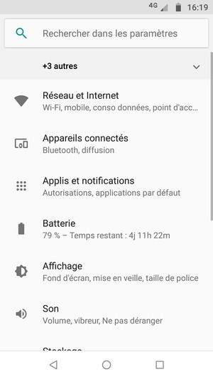 Sélectionnez Réseau et Internet