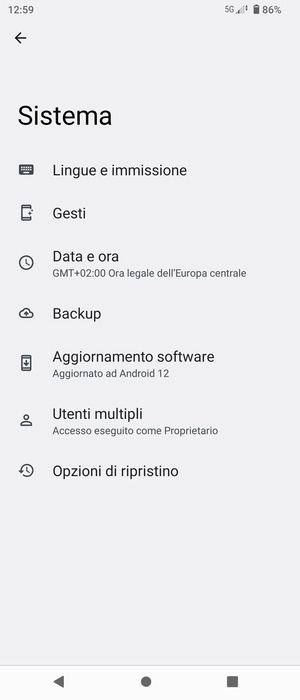 Seleziona Aggiornamento software