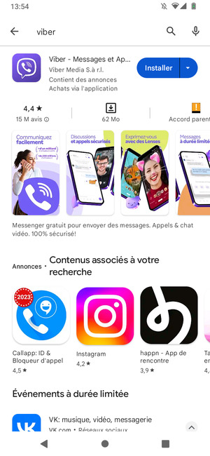 Sélectionnez l'appli