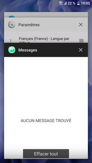 Sélectionnez Effacer tout pour fermer toutes les applications en cours d'exécution