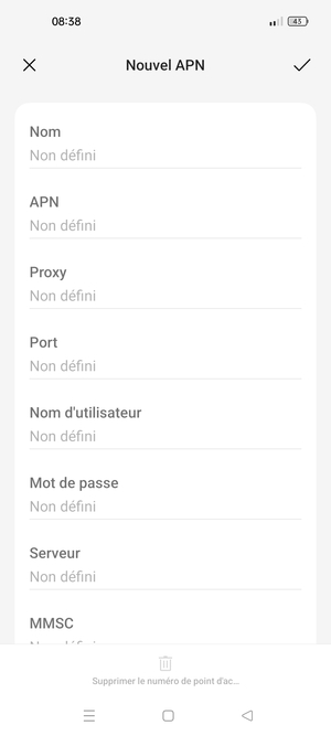 Saisissez les informations MMS