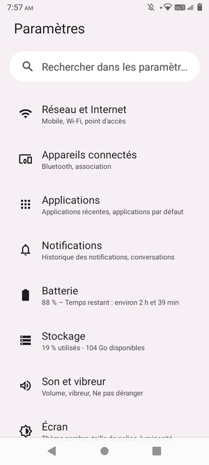 Sélectionnez Réseau et Internet