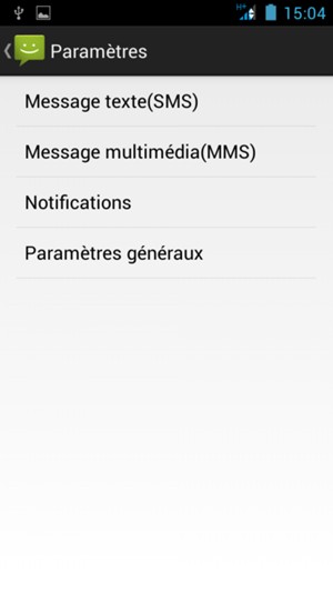 Sélectionnez Message texte (SMS)