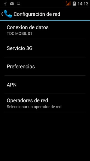 Seleccione Servicio 3G