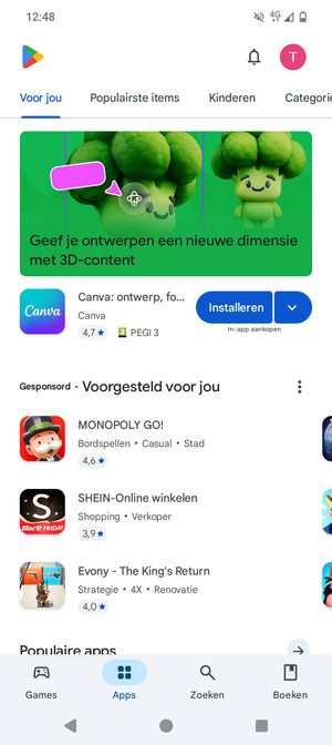 Selecteer Zoeken