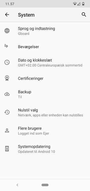 Vælg Systemopdatering