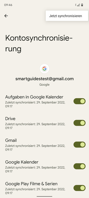 Wählen Sie Jetzt synchronisieren