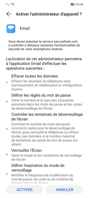 Sélectionnez ACTIVER