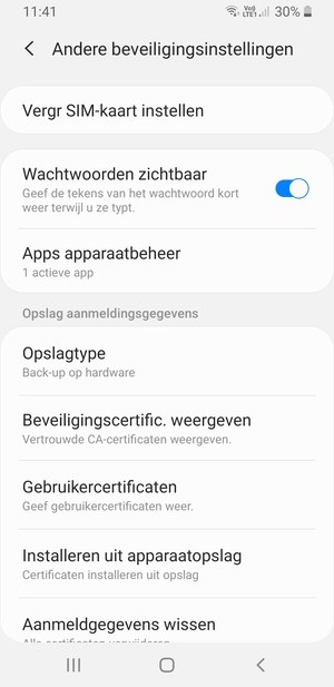 Selecteer Vergr SIM-kaart instellen